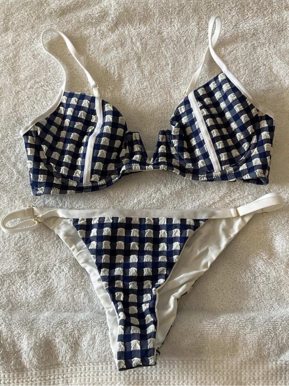 rare XL beach bunny bikini gingham checkered audrey